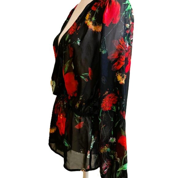 Express Surplice Peplum Blouse size S - Picture 2 of 7